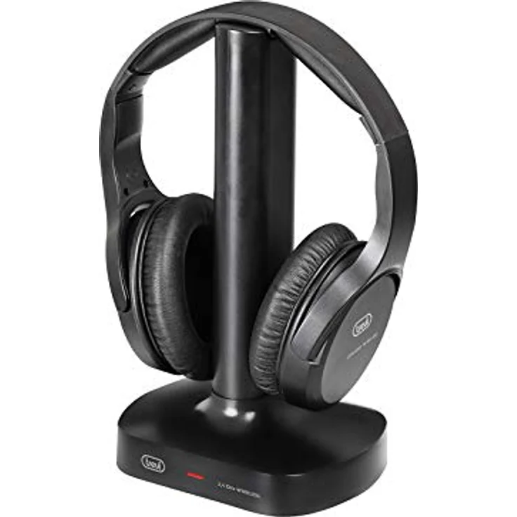 Trevi FRS 1480 R Stereo-Kopfhörer für TV, kabellos, mit Ladestation, digital, optisch, automatische Abschaltung, Rot – Bild 1