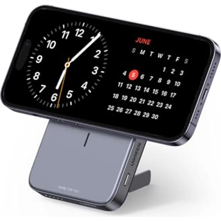 UGREEN Nexode Wireless Powerbank 10000mAh Magnetische Power Bank mit USB-C Schnellladefunktion, Kabellose Externer Akku mit Ständer MagSafe kompatibel mit iPhone 15 Pro Max/Pro/15/14 Pro Max/13/12