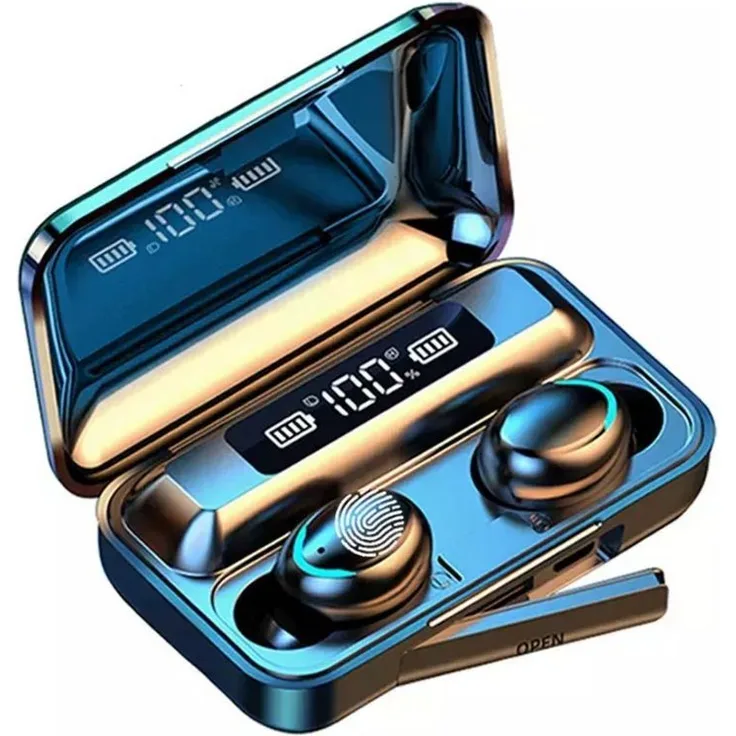 TradeNation Bluetooth Wireless Kopfhörer Earbuds In-Ear Touch Control Bluetooth-Kopfhörer (Bluetooth 5.0, IPX-5 Waterproof, Monaurale und Biaurale Nutzung) - Schwarz