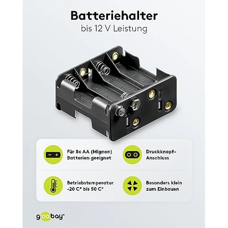 Batteriehalter, 8xmignon 'AA', mit Druckknopfanschluß – Bild 3