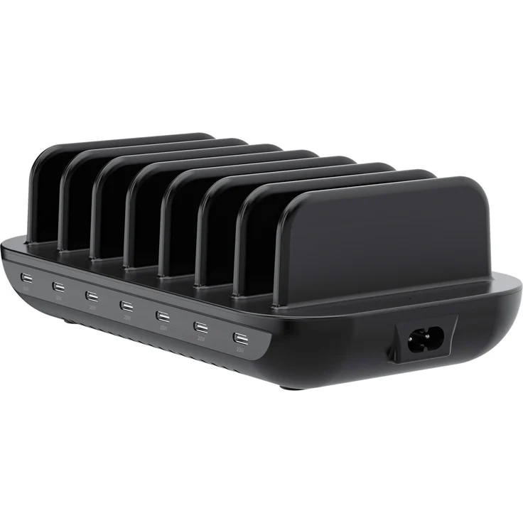 Conceptronic 7-Port USB PD Ladegerät OZUL07B, 160W mit 7x USB-C Anschlüssen, schwarz