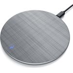 Aplic Induktions-Ladegerät (Qi Lader - Induktive Schnell-Ladestation, Qi 1.1 kompatibel, 10 W) - Alugehäuse mit grau-beigem Stoffkleid