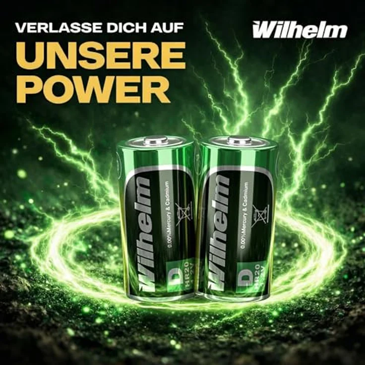 Wilhelm 10x Akku Mono D Universal 9000 mAh NiMH - Wiederaufladbar, Vorgeladen, für Geräte mit hohem Verbrauch – Bild 8