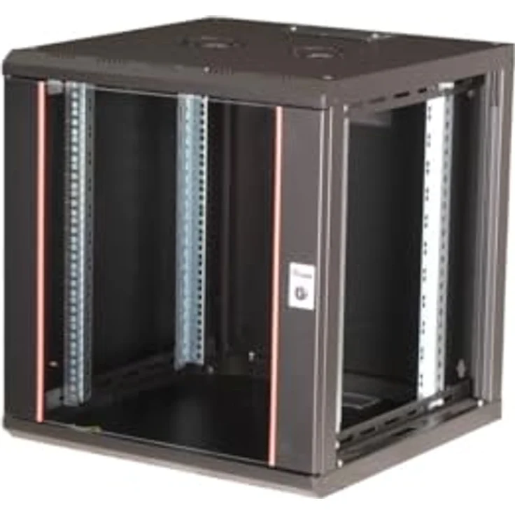 Equip Serverschrank 19" 12U 600x600mm Glastür schwarz - Netzwerkschrank mit gehärteter Glasfront und abnehmbaren Seitenteilen – Bild 2