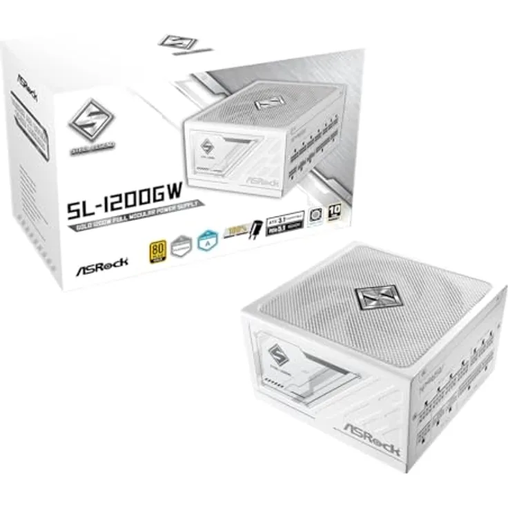 ASRock Steel Legend SL-1200GW, ATX 3.1 PC-Netzteil mit 1200 Watt Leistung und 80 PLUS Gold Zertifizierung