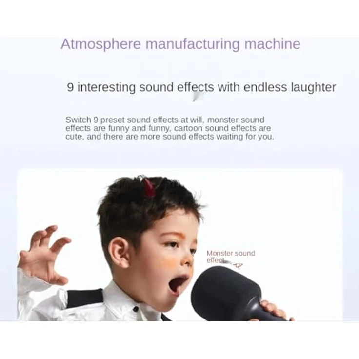 Xiaomi Karaoke Mikrofon BHR6752GL, kabelloses Mikrofon mit Bluetooth, 2500 mAh Lithium-Ionen-Batterie, Schwarz – Bild 7