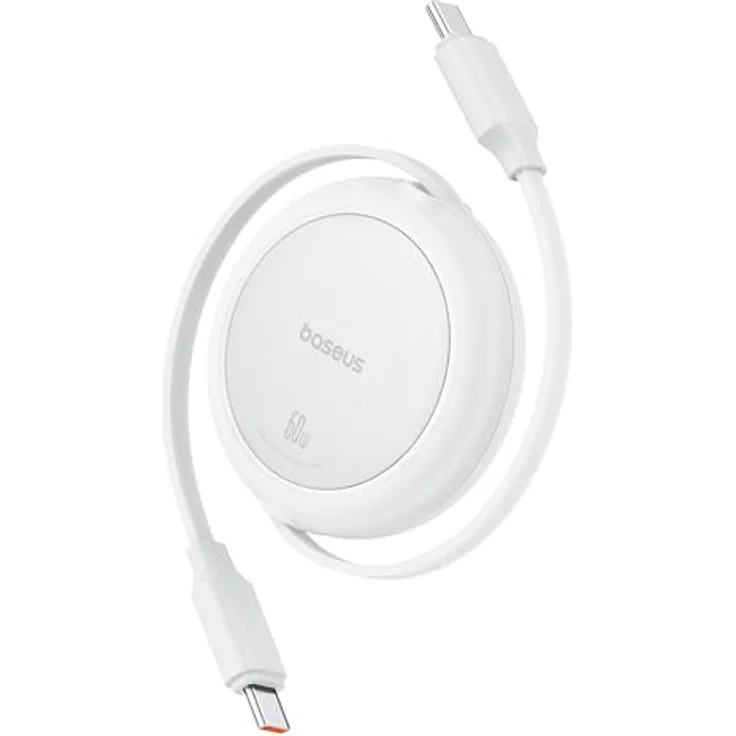 Baseus Free2Pull Mini USB-C zu USB-C Kabel, 1 m, 60W, 0,48 Gbit/s, weiß – Bild 1