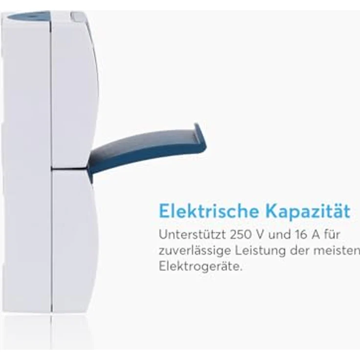 Busch-Jaeger 2601/6/20 EW-53 Ocean IP44 AP Schalter / Steckdosen Kombination, wetterfestes Design in Grau/Blaugrün, senkrechte Montage, ideal für außen und Werkstatt – Bild 3