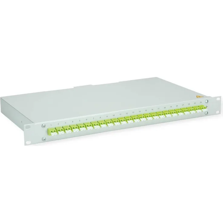 Telegärtner BASIS LWL-Panel, 24x LC Duplex Kupplungen, lindgrün, OM5, 1HE