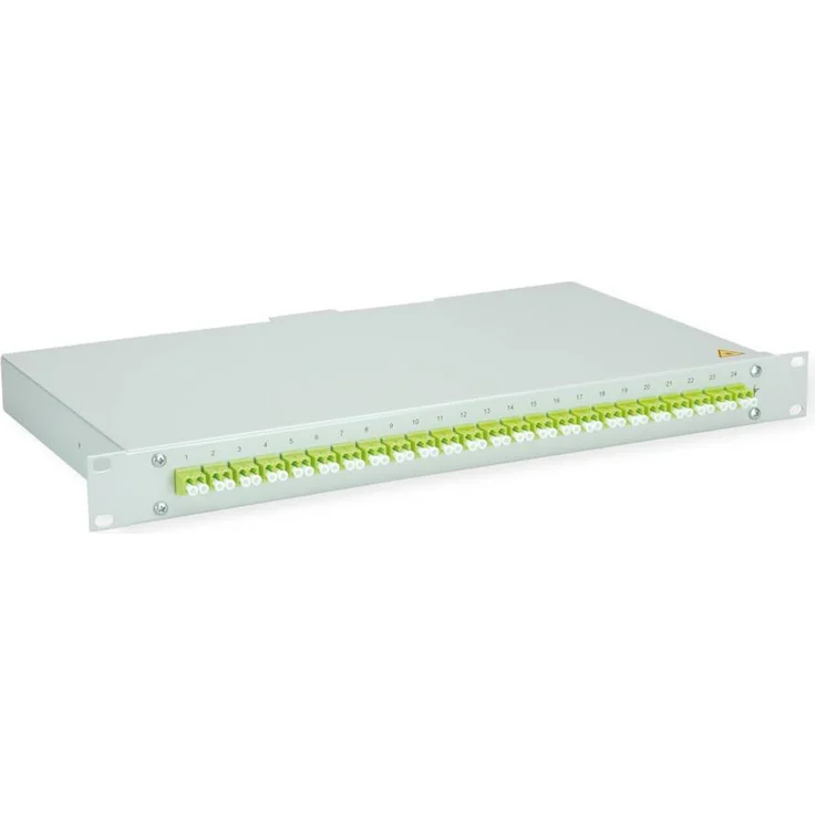 Telegärtner BASIS LWL-Panel, 24x LC Duplex Kupplungen, lindgrün, OM5, 1HE