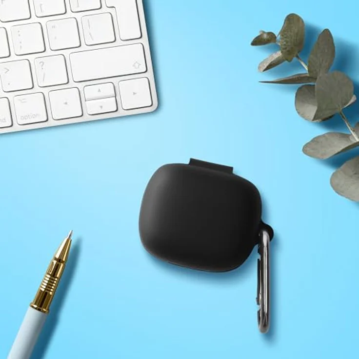 kwmobile Kopfhörer-Schutzhülle für JBL Live Pro 2 TWS in Schwarz mit Anhänger und Ladeöffnung – Bild 4