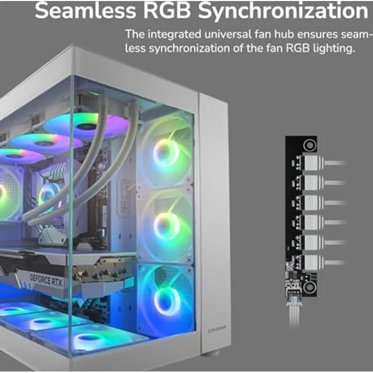 COUGAR Gaming Gehäuse PC Midi Tower Schwarz, ATX/Micro-ATX/Mini-ITX mit ARGB-Beleuchtung und optimierter Kühlung – Bild 9