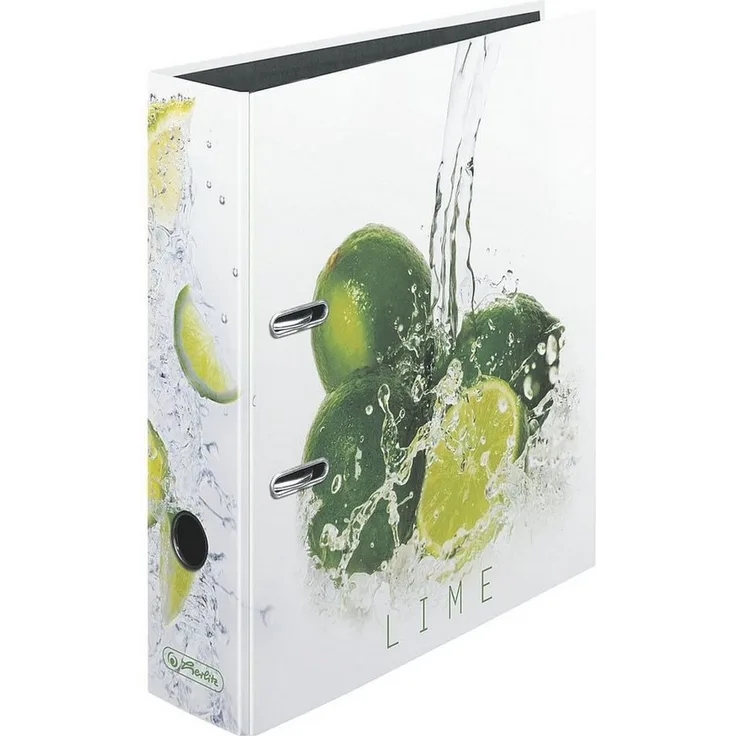 Herlitz Aktenordner Fresh Fruit Limette, A4 breit mit Griffloch und Blattniederhalter