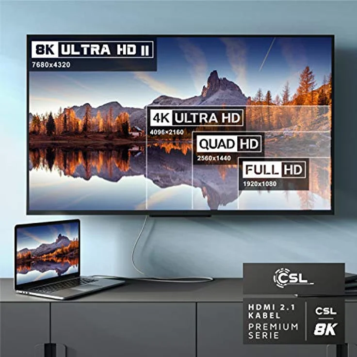 CSL-Computer 5m - Ultra HD 4k HDMI Kabel - High Speed with Ethernet - Kabel 3 Fach geschirmt inkl. Stecker- und Kontaktschirmung - 4K Ultra HD 2160p bei 60 Hz Full HD 1080p - 3D ARC C - weiß – Bild 6