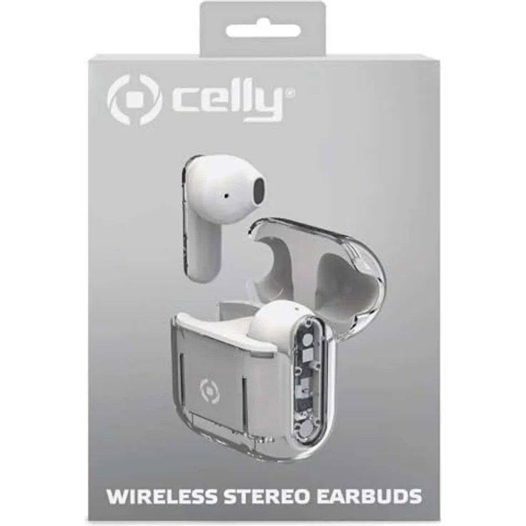 Celly Drahtlose Kopfhörer, Kabellose Over-Ear Kopfhörer, Weiß, kompakte Maße 11,4 x 11,01 x 6,6 cm – Bild 2