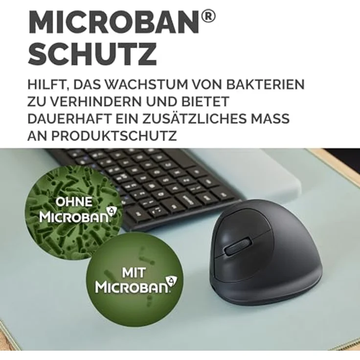 Fellowes Breyta Plus+ Ergonomische Maus, Kabelgebunden und Kabellos, Schwarz, für Rechtshänder*innen mit ergonomischer Handform – Bild 6