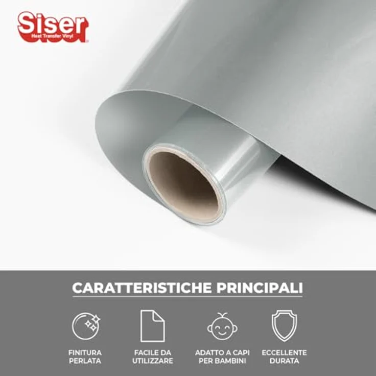 Siser Metal Flexfolie, 30 cm Schnittbreite, silberne Optik von gebürstetem Metall für Textilien – Bild 2