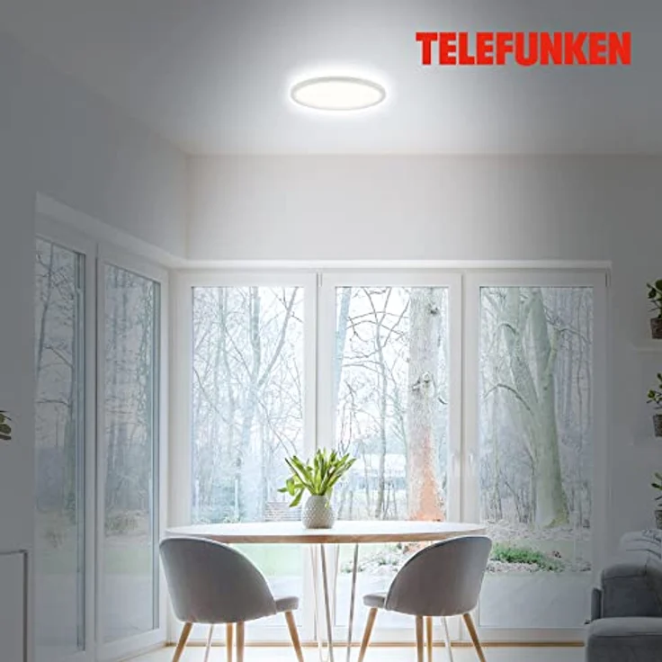 TELEFUNKEN LED Bad Deckenleuchte mit Backlight, IP44 Badezimmerlampe, ultraflach, neutralweißes Licht, Weiß, 290x35 mm (DxH) – Bild 3