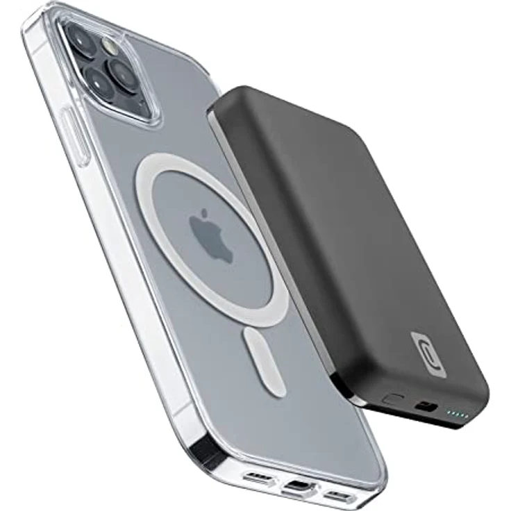 Cellularline | Wireless Powerbank MAG 5000 | Tragbares Ladegerät kompatibel mit Mag Safe Ökosystem - Kapazität 5000 mAh - 7,5 W kabelloses Aufladen - 1 x USB-C 18 W - Für iPhone 12 und höher - Schwarz – Bild 5