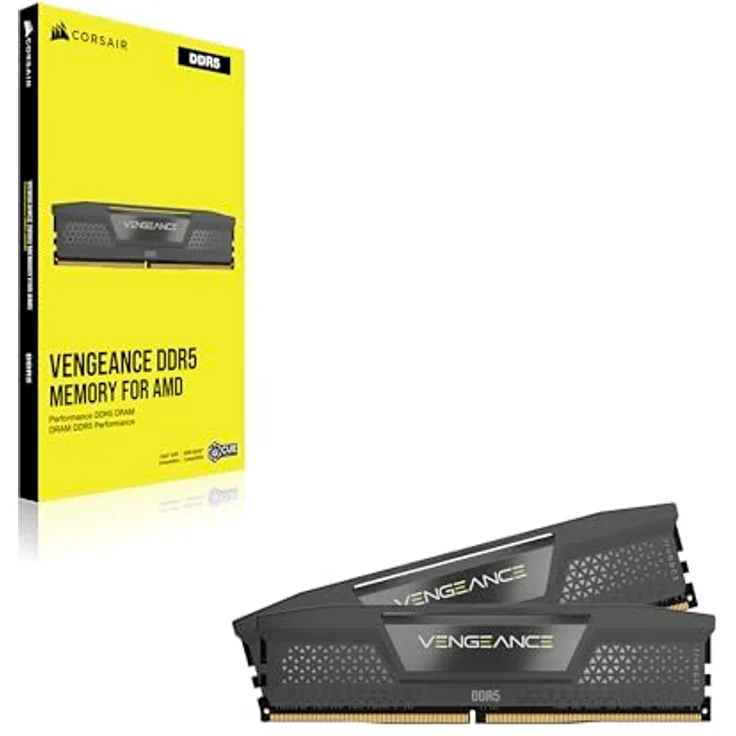CORSAIR Vengeance DDR5 RAM 32GB (2x16GB) 6000MHz CL30 AMD Expo iCUE Kompatibler Computerspeicher - Grau (CMK32GX5M2B6000Z30) – Bild 6
