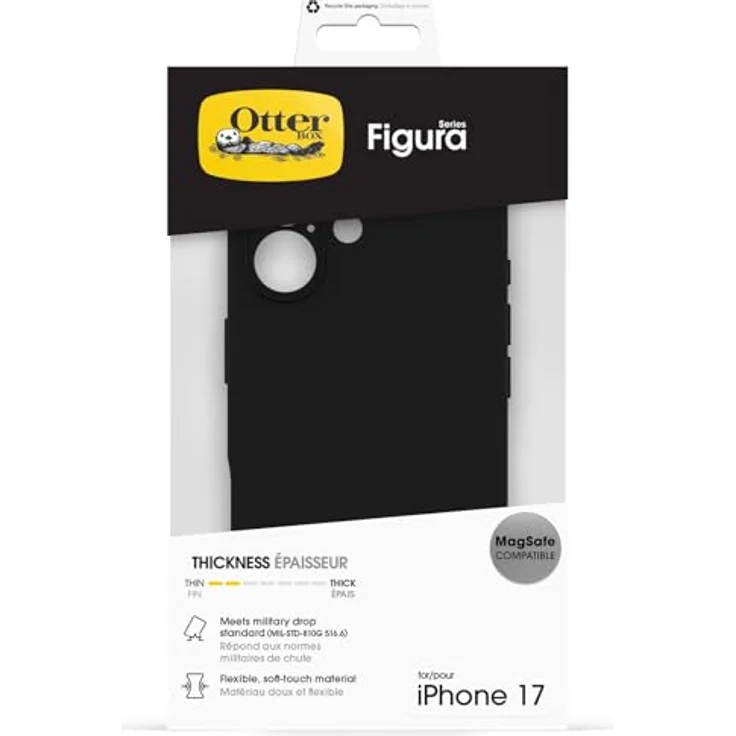 OtterBox Figura Serie MagSafe Hülle für iPhone 17, stoßfest, sturzsicher, ultraschlank, getestet nach Militärstandard, Schwarz – Bild 5