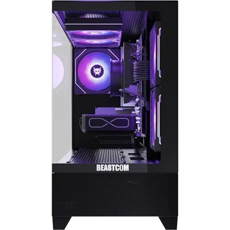 BEASTCOM Q5 Pro Gaming PC, AMD Ryzen 5 4500 6X 3,60GHz, NVIDIA RTX 5060 8GB, 16GB RAM, 1TB NVMe SSD, WiFi 5, Schwarz, Windows 11 Pro – Bild 3