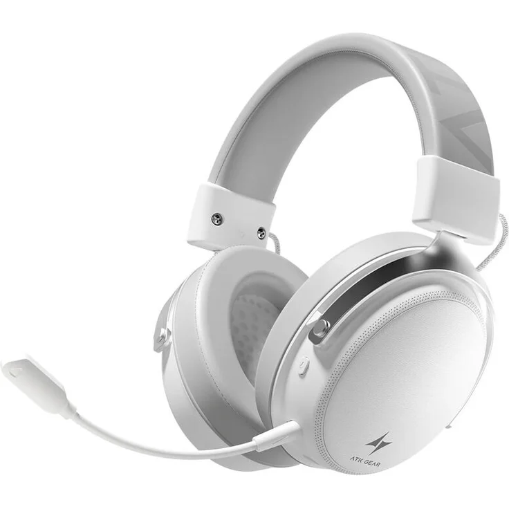 ATK Neptune N9 Pro Wireless Gaming-Headset, kabelloses Esports-Headset mit geringer Latenz und integriertem Mikrofon, weiß