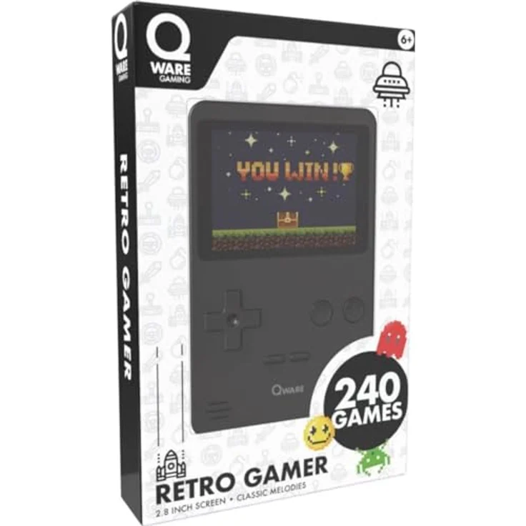 Qware Gaming Retro Handheld Spielkonsole mit 240 vorinstallierten Spielen, kompakt und leicht, für unterwegs – Bild 4