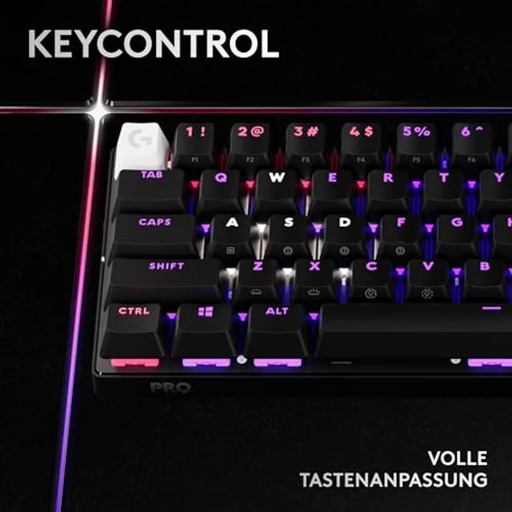Logitech G PRO X 60 LIGHTSPEED kabellose Gaming-Tastatur, ultra-kompakte mechanische 60%-TKL-Tastatur, LIGHTSYNC RGB, Doubleshot-PBT-Tastenkappen, optische taktile, Windows PC, QWERTZ DE - Schwarz – Bild 4