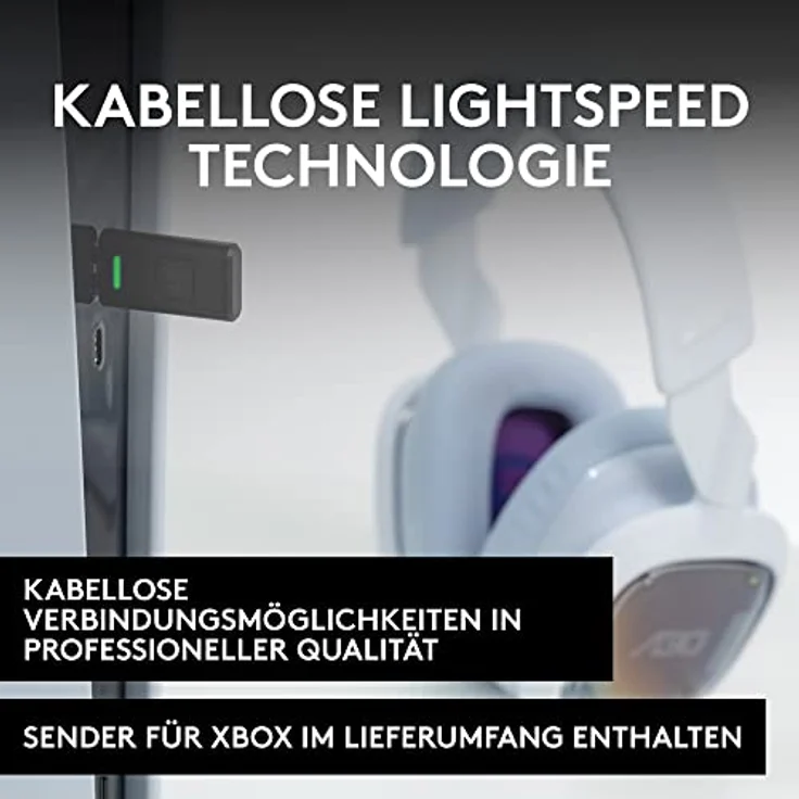 Logitech G Astro A30 LIGHTSPEED Kabelloses Gaming-Headset, Bluetooth-fähig, Dolby Atmos, Abnehmbares Boom, 27 h Akku, USBC-Ladung, für Xbox, PS5, PS4, Nintendo Switch, PC, Android - Weiß – Bild 4