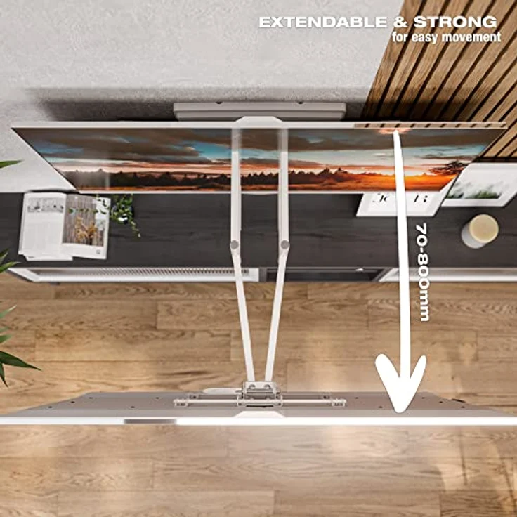 RICOO TV Wandhalterung Fernseher Schwenkbar Neigbar für 55-95 Zoll, Universal TV Halterung S7544-W, Fernsehhalterung für Wand, Wandhalterung Fernseher 65 Zoll+, bis 70 Kg mit max. VESA 400x400mm – Bild 4