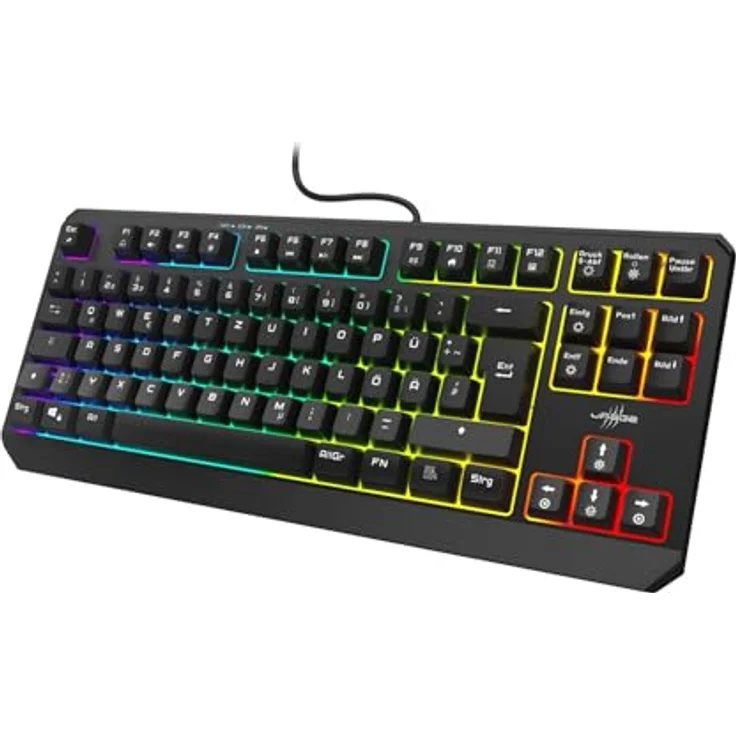 uRage Gaming-Keyboard Exodus 200 TKL, reaktionsschnelle Tastatur mit Anti-Ghosting, RGB-Beleuchtung, Tenkeyless-Format, QWERTZ-Layout, in schwarz – Bild 2