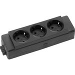 Evoline Express 3-fach Steckdosenleiste, Kombi-Stecksystem, ohne Kabel, VDE - Modulare Energieversorgung, Sicherheitsbausteine