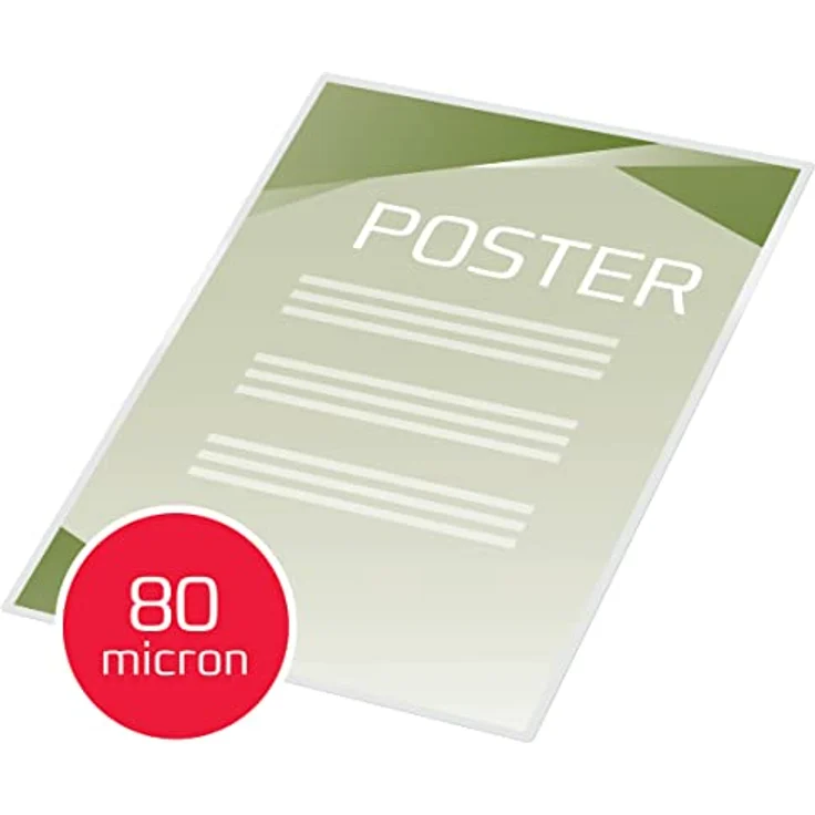 GBC Laminierfolien A2 80 mic, Robuste Laminiertaschen im 100er Pack, Großformat, Glänzend, Transparent, Ideal für Büro & Schule, IB589782 – Bild 4