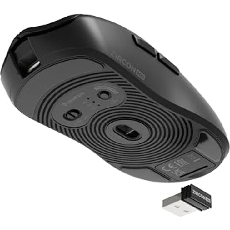 Genesis Mysz ZIRCON 500 (NMG-2113) (Kabelgebunden), Maus, Schwarz mit 10000 DPI und RF Wireless + Bluetooth + USB Type-C Schnittstelle – Bild 2