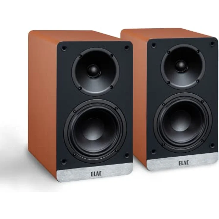 ELAC Kompakt Lautsprecher Debut ConneX DCB41, Boxen für Audiowiedergabe via HDMI, USB, Phono & Bluetooth, exzellenter Klang & hochwertiges Design, 1 Aktivlautsprecher-Set, Orange – Bild 1