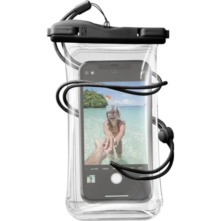 Cellularline Backcover Voyager waterproof case universal, wasserdichte Handyhülle mit verstellbarem Riemen, kompatibel mit 3D Touch und Face ID – Bild 2