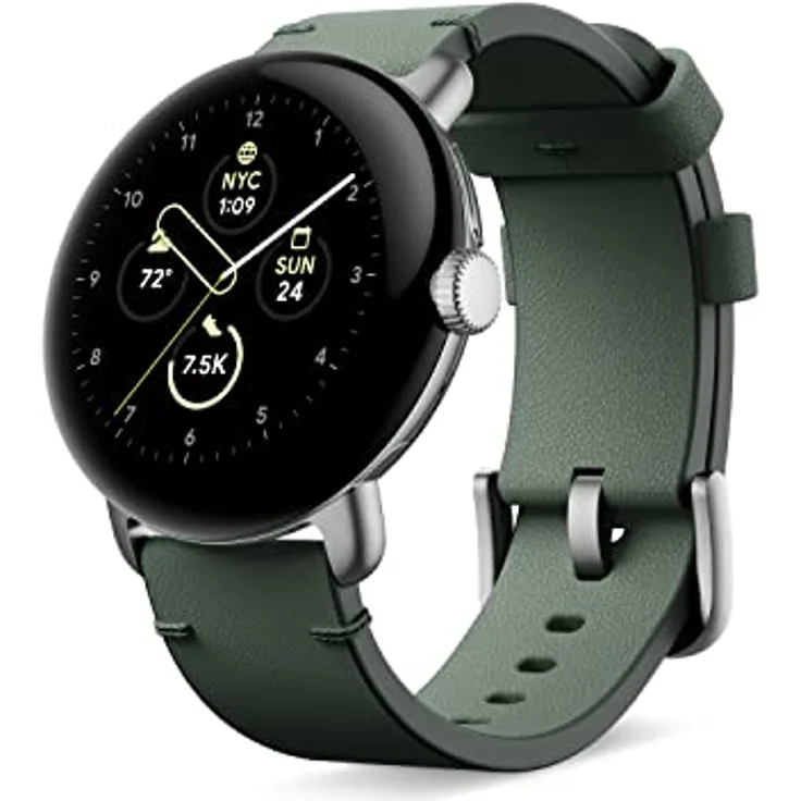 Google Pixel Watch Handgefertigtes Lederarmband – Green, groß – Bild 3