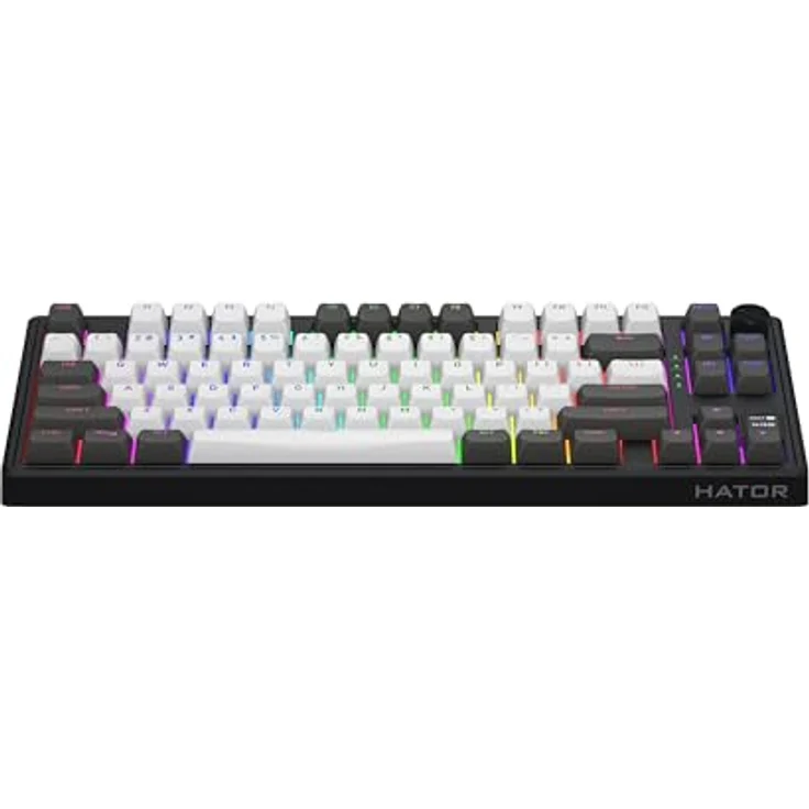 HATOR Skyfall Pro Wireless 80, Mechanische Tastatur mit RGB-LED, USB + RF Wireless + Bluetooth, QWERTY, Schwarz/Grau – Bild 2