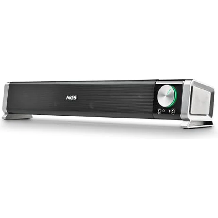 NGS SB500-BT Kabellose Bluetooth-Soundbar, 20 W, Stereo-Sound, USB-Stromversorgung, 3,5-mm-Klinke, Mikrofon, Kopfhörerausgang, kompakt, Plug & Play – Bild 1