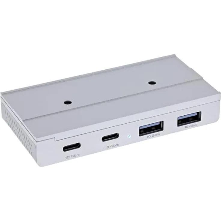InLine 4-Port Magnetic USB Hub, 2X USB-C & 2X USB-A, USB 3.2 Gen.2 bis zu 10 Gb/s, magnetisch oder verschraubbar, Aluminiumgehäuse, Modell 35395M