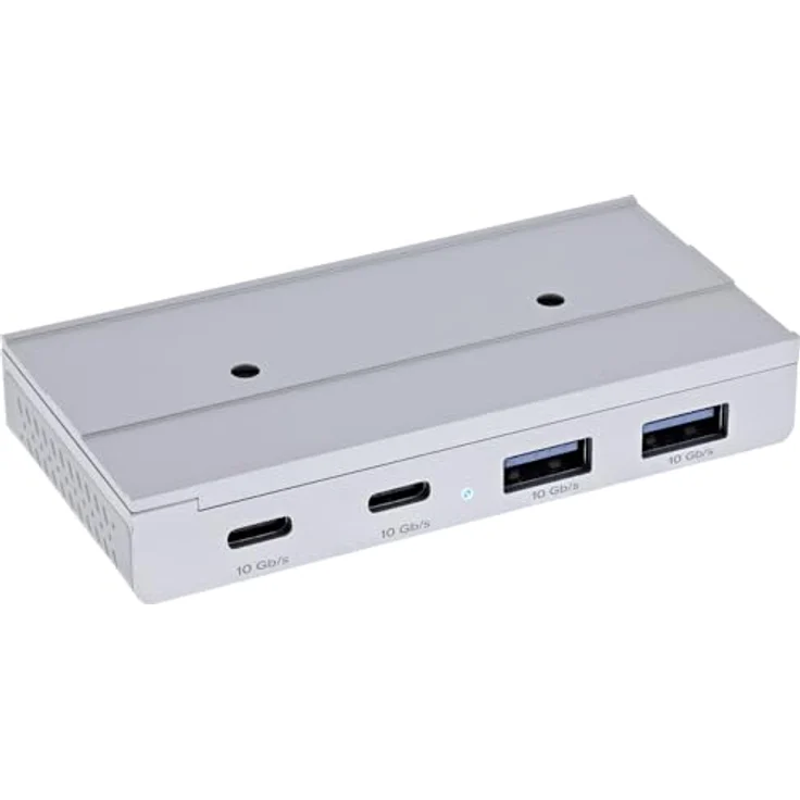InLine 4-Port Magnetic USB Hub, 2X USB-C & 2X USB-A, USB 3.2 Gen.2 bis zu 10 Gb/s, magnetisch oder verschraubbar, Aluminiumgehäuse, Modell 35395M – Bild 1