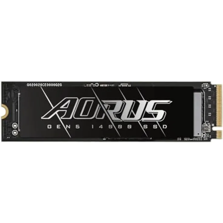 Gigabyte Aorus M.2 Solid State Drive Gen5 14000 (PCIe Gen 5.0 x4/NVMe 2.0), 1000 GB, 14.500 MB/s Lesegeschwindigkeit, 12.700 MB/s Schreibgeschwindigkeit