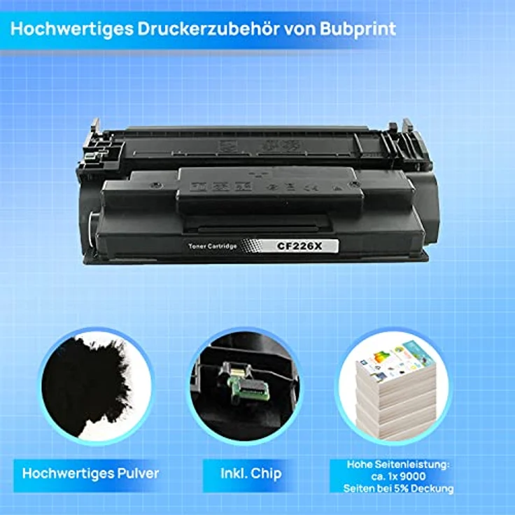 Bubprint Toner kompatibel mit HP 26X CF226X, 9.000 Seiten, Schwarz, für LaserJet Pro M402 und MFP M426 Serien – Bild 3