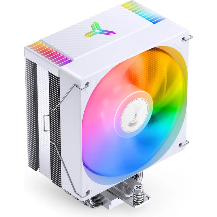 Jonsbo CR-1000MAX V2 CPU-Kühler, 120 mm ARGB Lüfter, 6x 6 mm Heatpipes, PWM Steuerung, Tower-Design, weiß