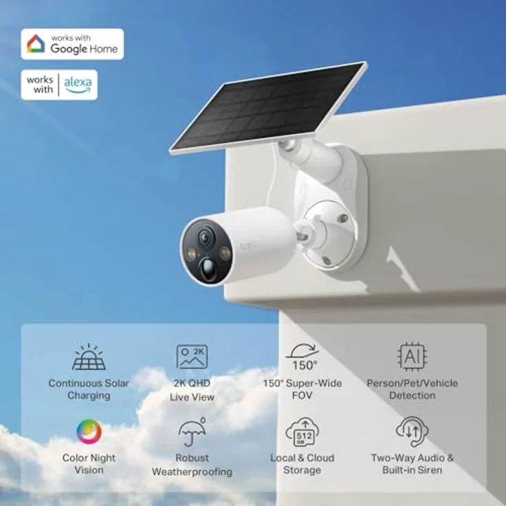 TP-Link TC85 KIT, Netzwerkkamera 2K QHD (2560 x 1440 Pixels) mit KI-Erkennung und IP66 Wetterbeständigkeit, Weiss – Bild 2