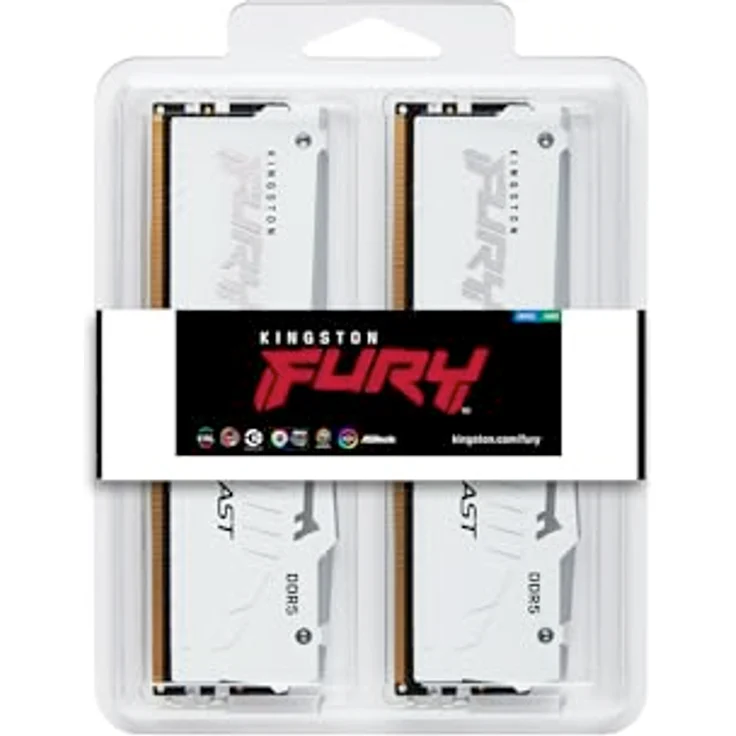 Kingston Fury Beast Weiß RGB Expo 32GB 6400MT/s DDR5 CL32 DIMM Desktop Gaming Speicher Kit mit 2 - KF564C32BWEAK2-32 – Bild 4