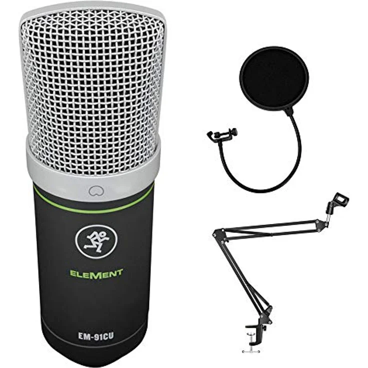 Mackie EM-91CU+ USB Kondensator Mikrofon (24-Bit/96kHz,) mit Mikrofonspinne, Schwarz – Bild 1