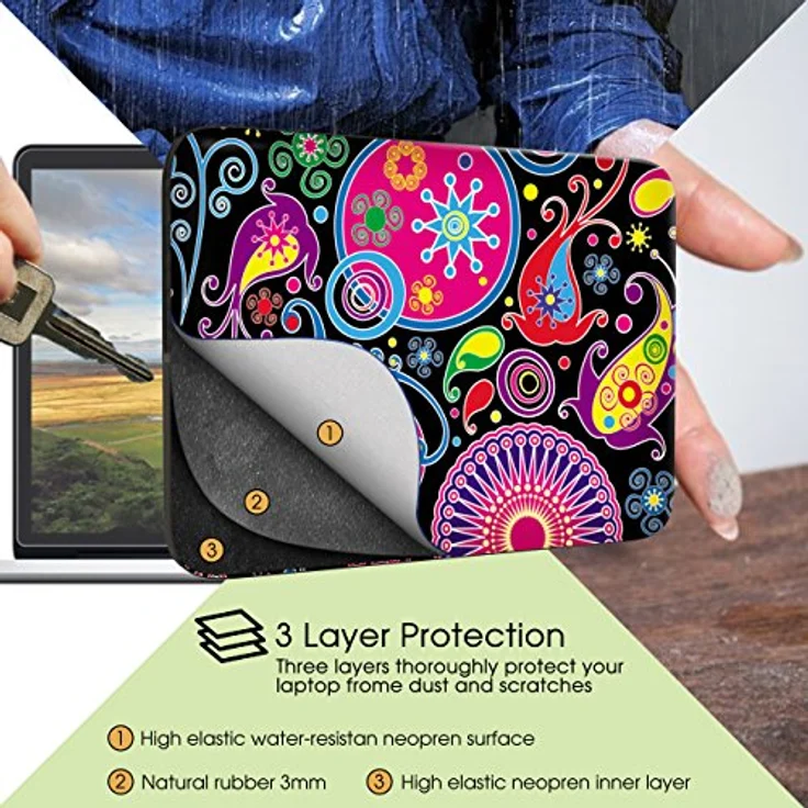 Sidorenko Tablet PC Tasche für 10-10.1 Zoll - Universal Tablet Schutzhülle - Hülle Sleeve Case Etui aus Neopren, Mehrfarbig – Bild 3