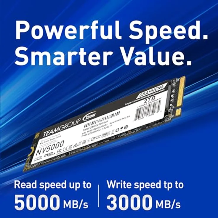 TEAMGROUP NV5000 1 TB, PCIe 4.0 x4 NVMe SSD mit M.2 2280 und Graphen-Kühlkörper – Bild 3